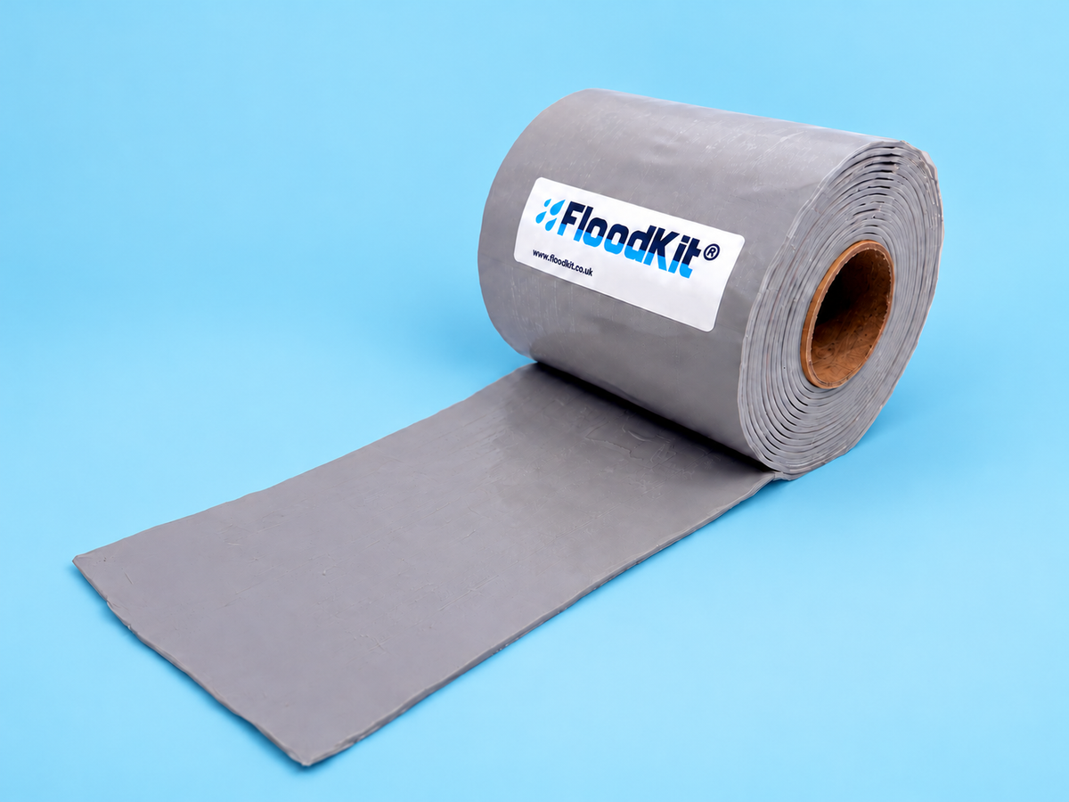 FloodKit Flood Putty Tape™ - Flood Protection - Most Effective Tape Independently Tested by the University of Hull supported by FloodRe - Angled Left View