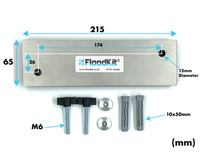 Air Brick Cover Flood Prevention Reusable Metal Plate - Floodkit Air Brick Cover 215 x 65mm