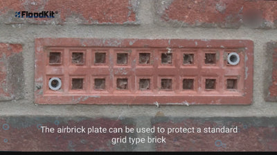 Air Brick Cover Flood Prevention Reusable Metal Plate V1 - Floodkit Air Brick Cover 210 x 140mm (for air bricks that have 9x4 holes)